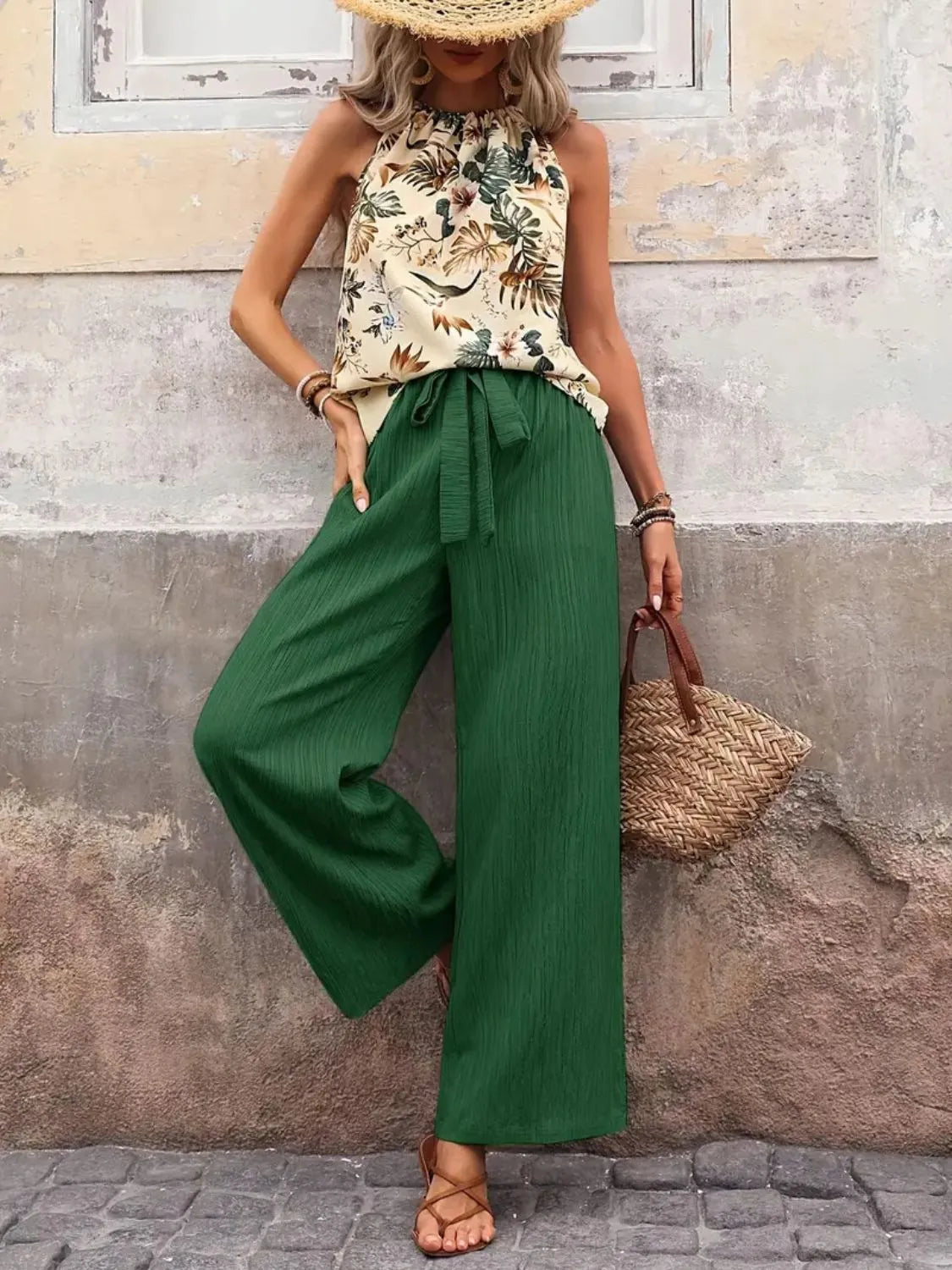 Sunset Flow Tank & Wide-Leg Pants Set