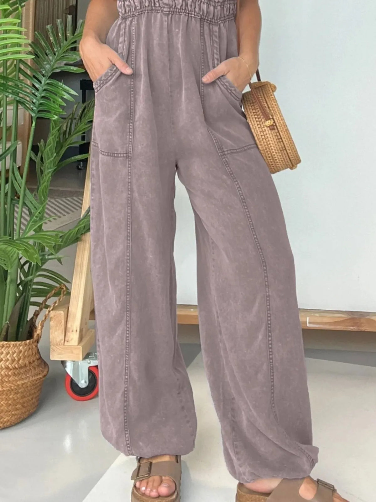 Santorini Breeze Wide-Leg Jumpsuit