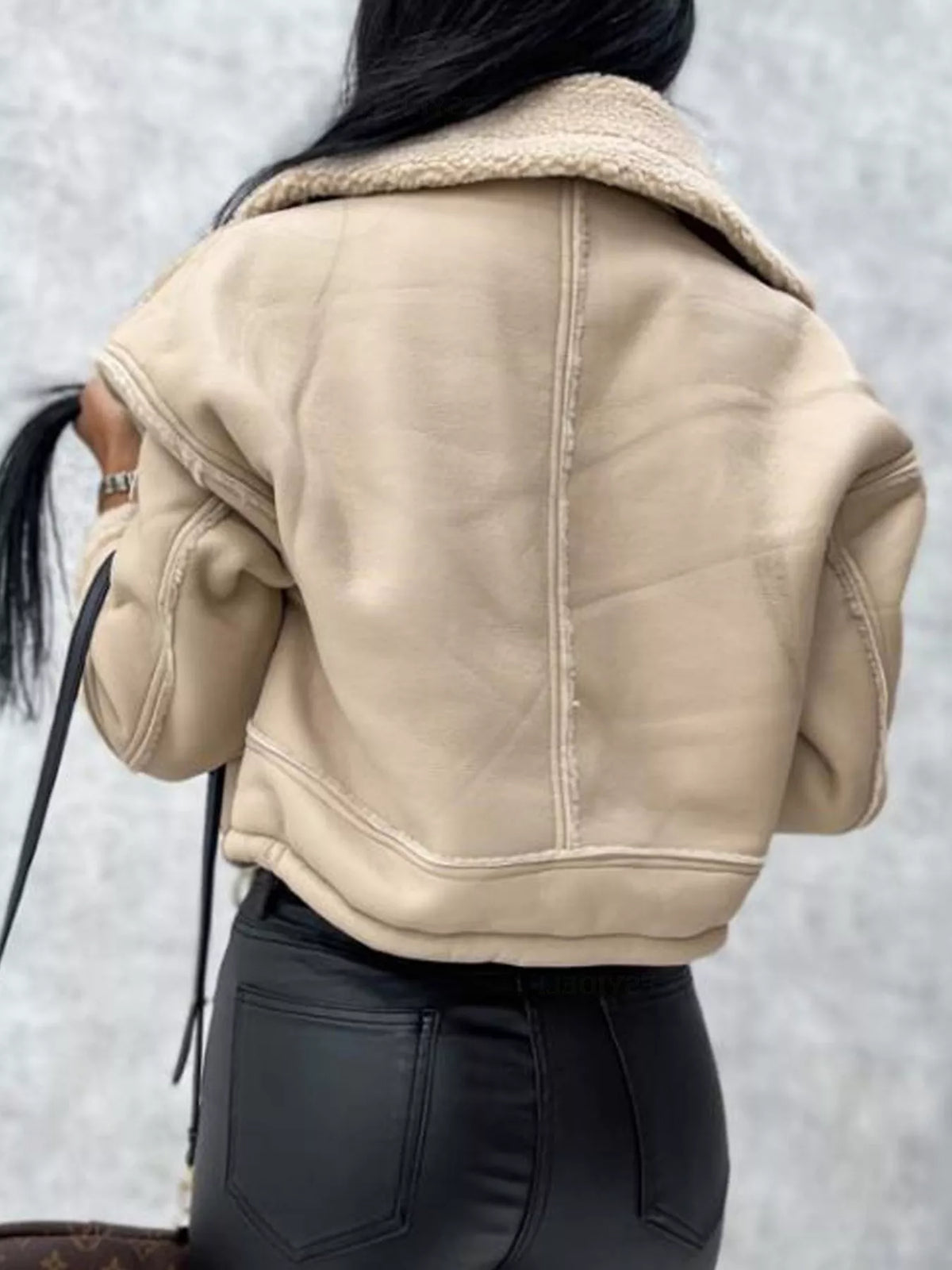Ridge Contrast Sherpa Cropped Jacket