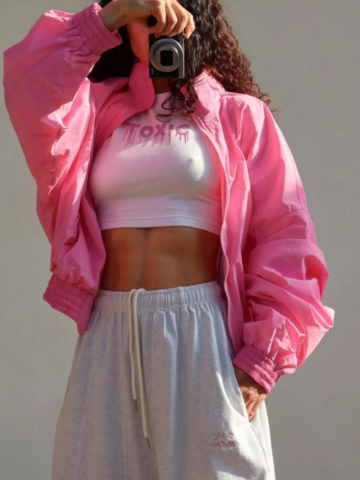 Neon Bloc Oversized Bomber Jacket