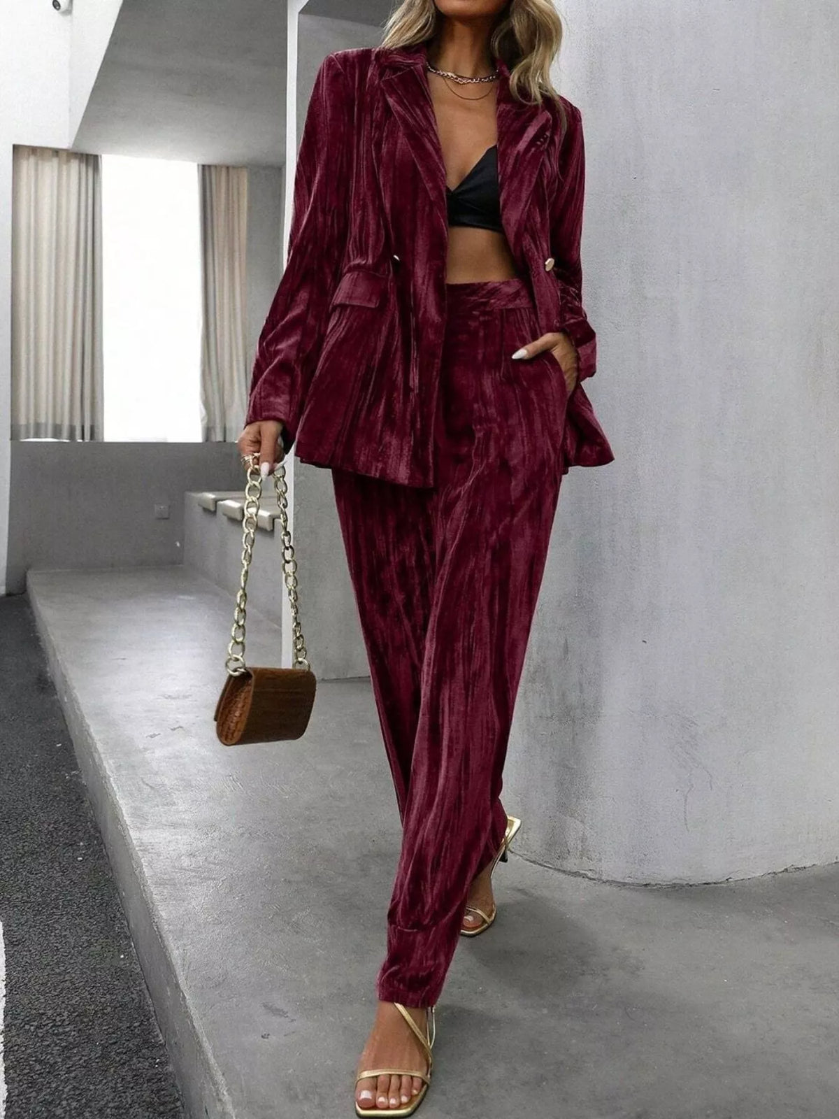 City Executive Lapel Blazer & Pants Set