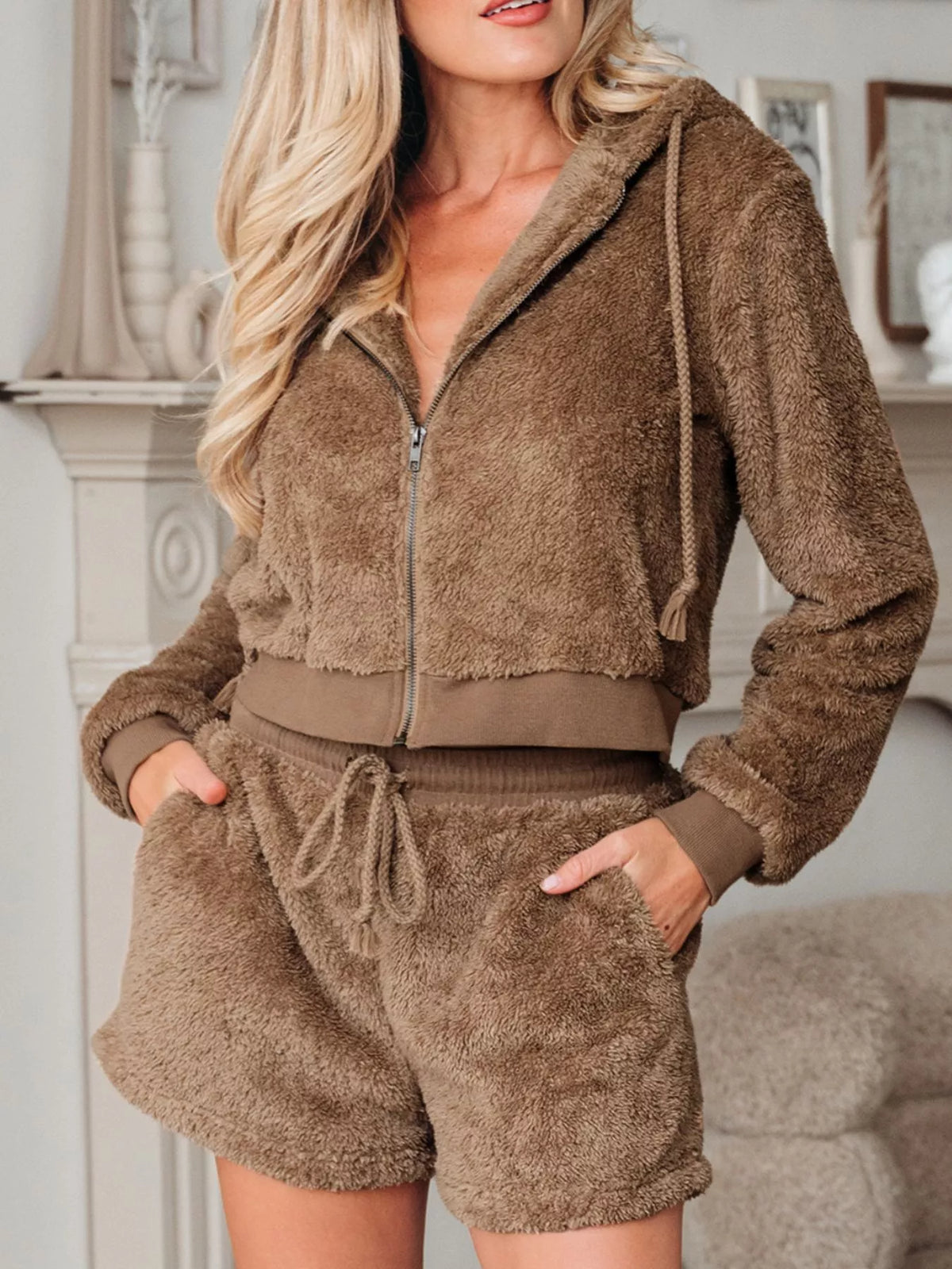 Brooklyn Bloom Hoodie & Drawstring Shorts Set