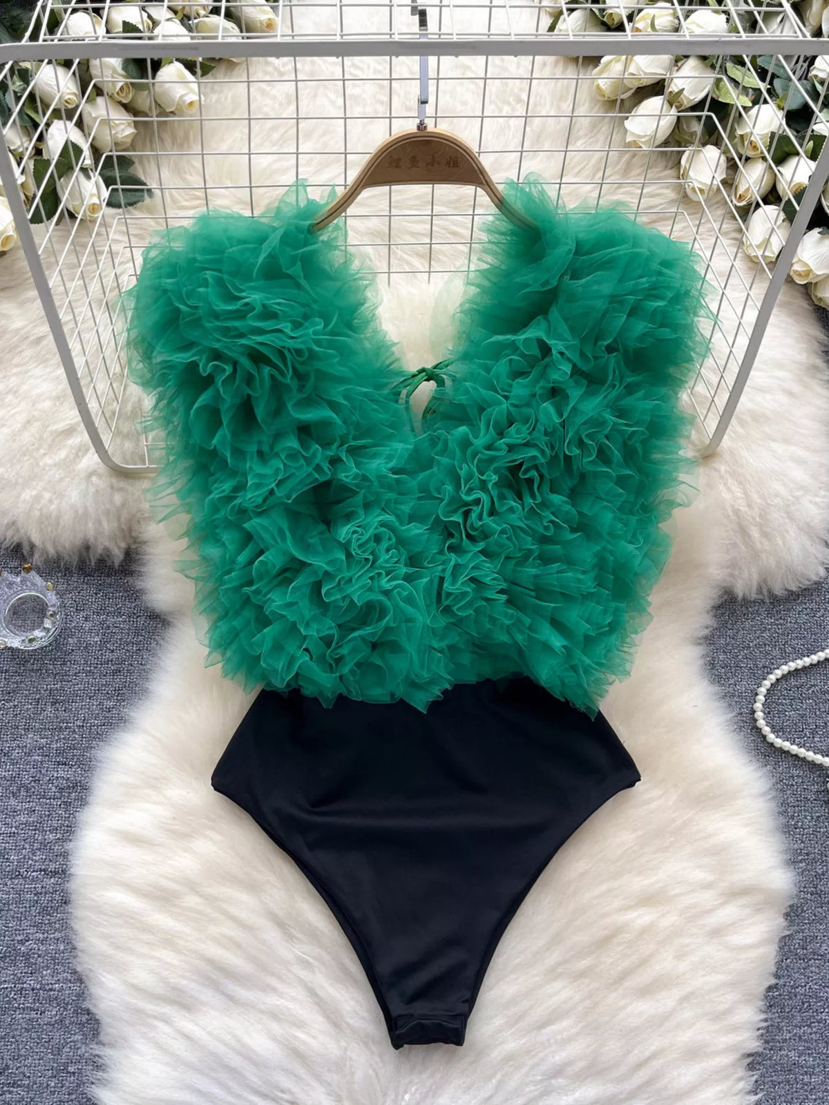 Chic Society Ruffle Trim Bodysuit