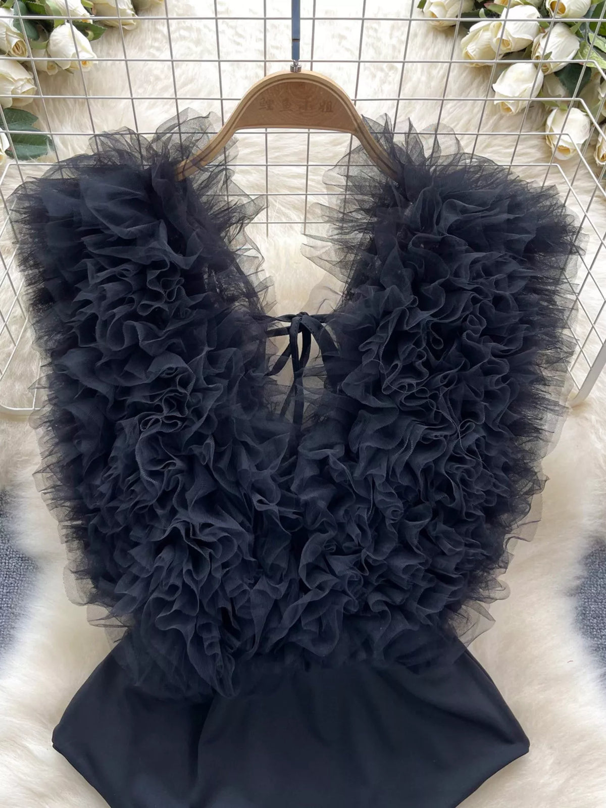 Chic Society Ruffle Trim Bodysuit