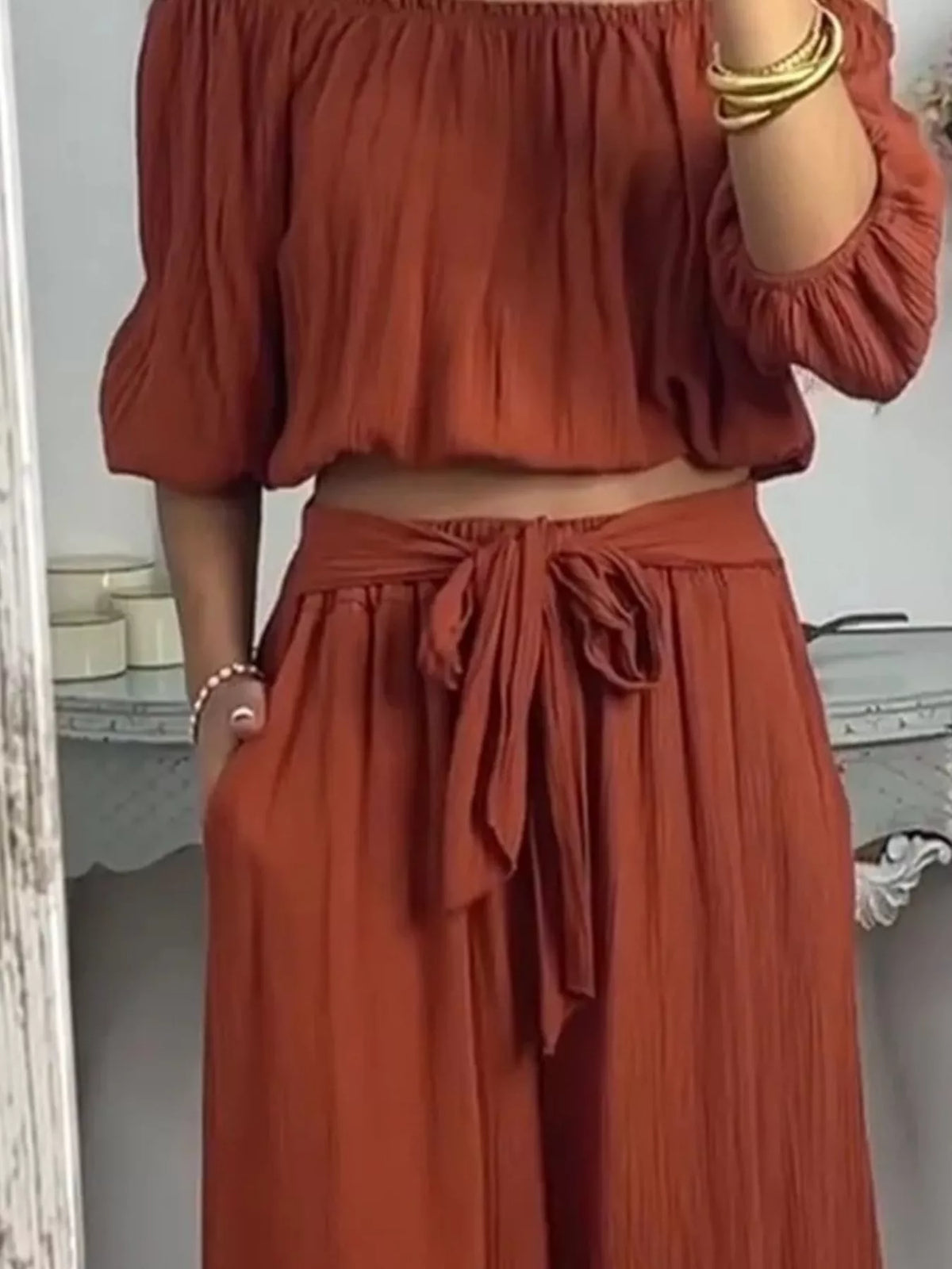 Monaco Muse Off-Shoulder Lounge Set