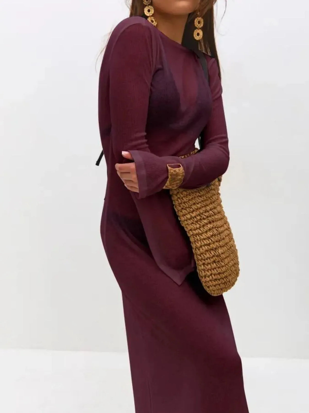 Midnight Drift Backless Maxi Cover-Up