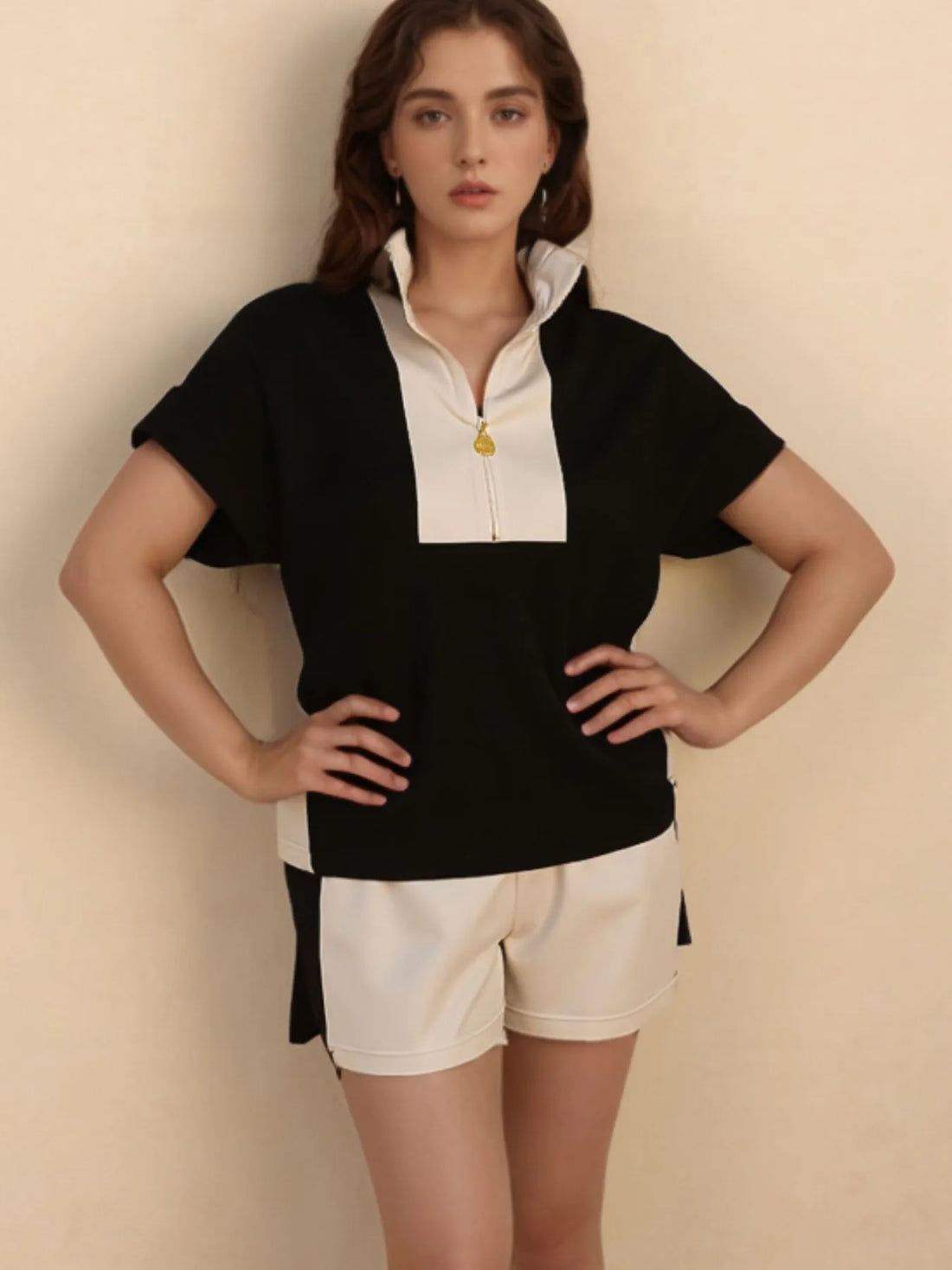 Metro Muse Color Block Top & Shorts Set