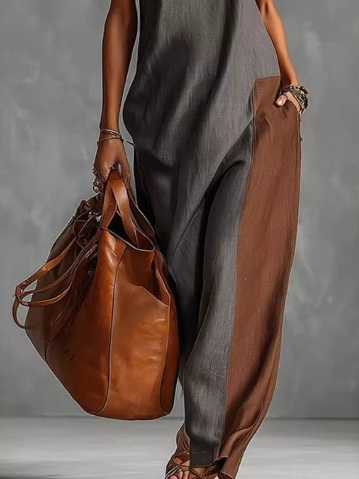 Bold Muse Color Block Sleeveless Maxi Dress Plus Size