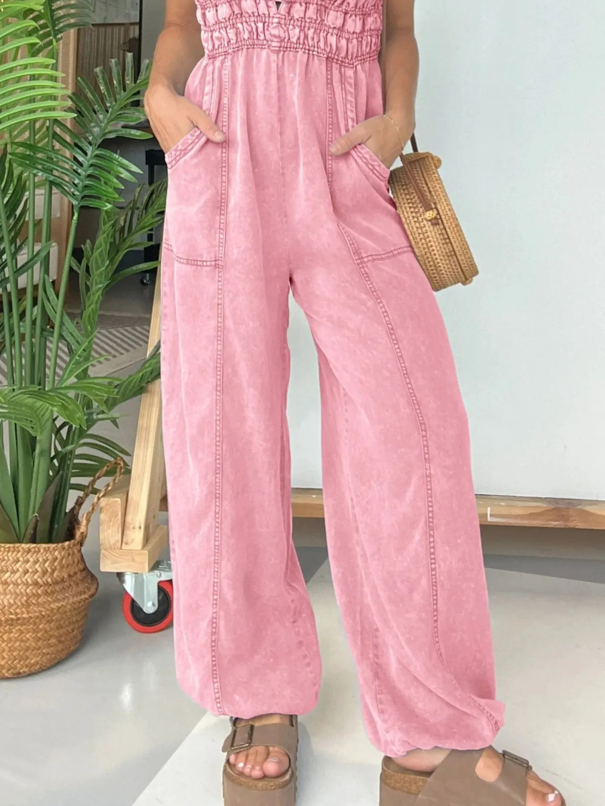 Santorini Breeze Wide-Leg Jumpsuit