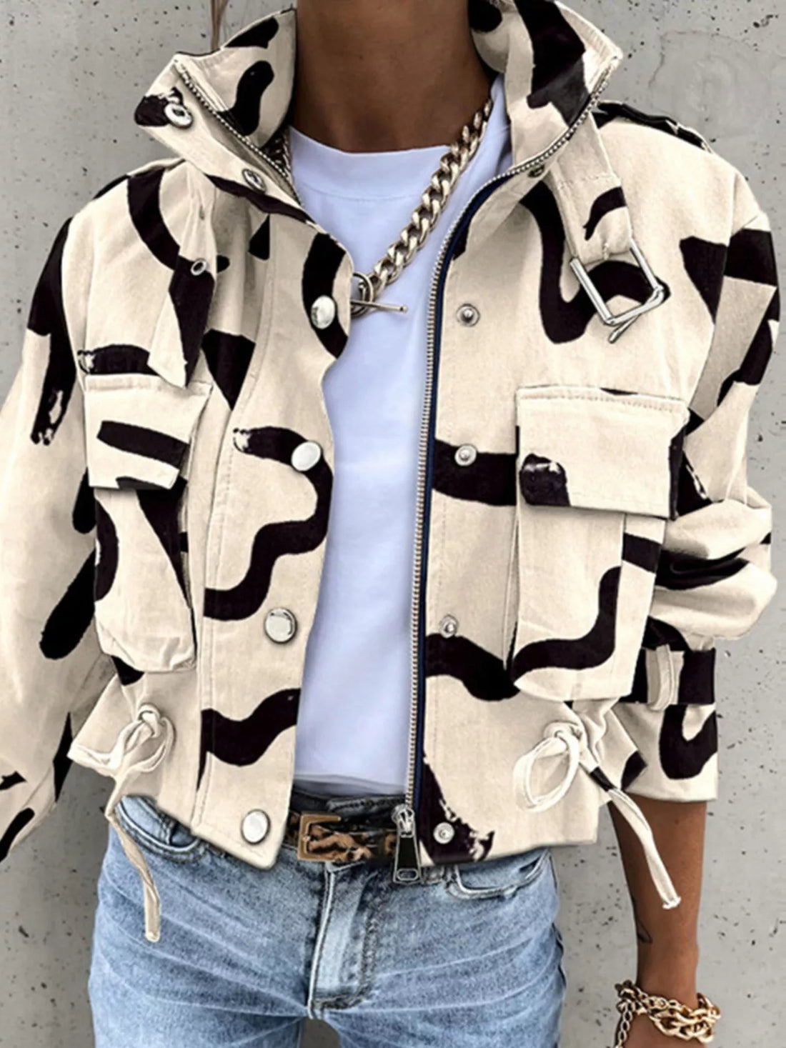 City Siren Snap Down Cropped Jacket