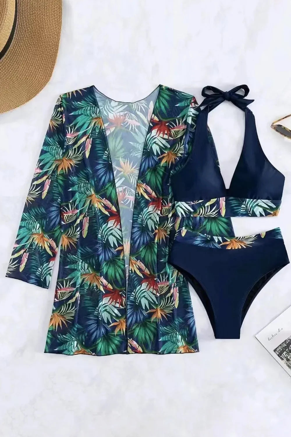 Island Heat Printed Three-Piece Swim Set