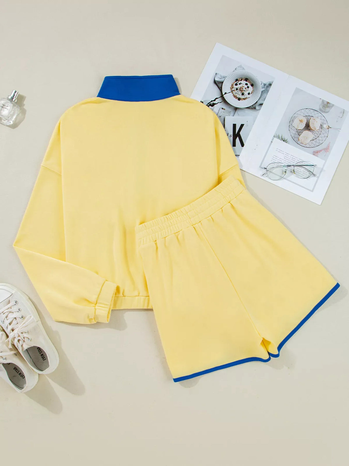 City Pulse Color-Block Top & Shorts Set