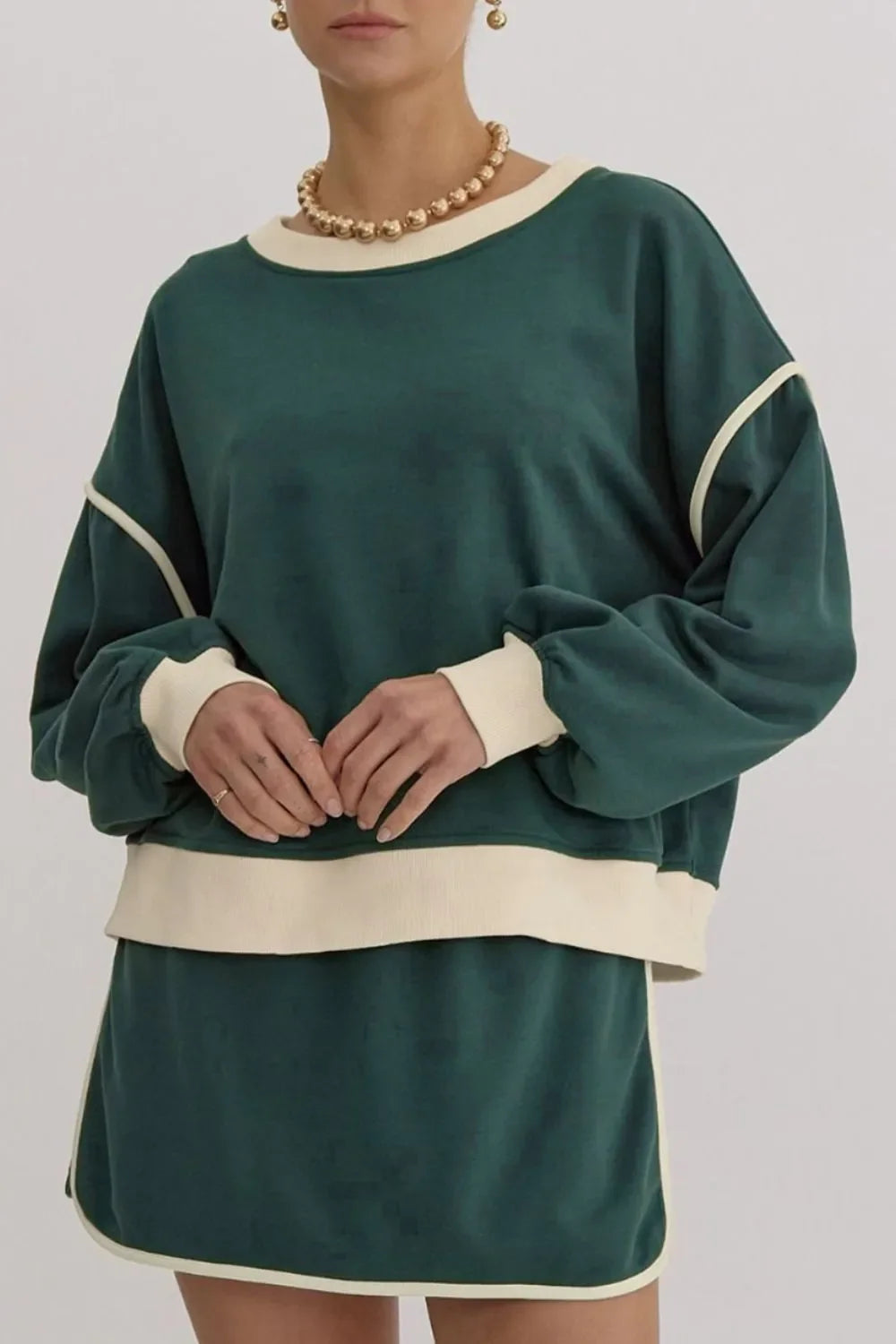 Courtline Contrast Top & Skort Set
