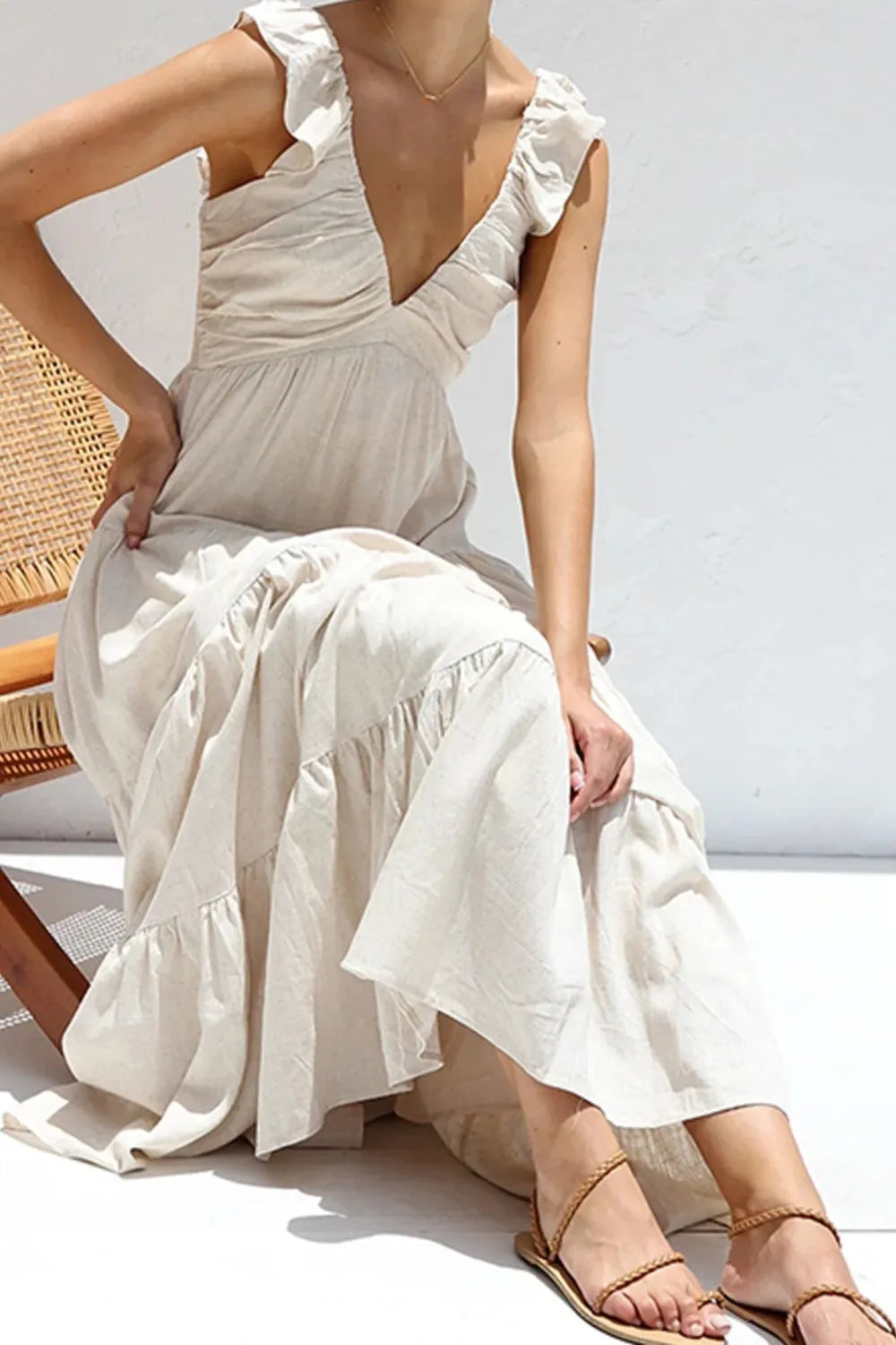 Willow Ruffle V-Neck Tiered Dress