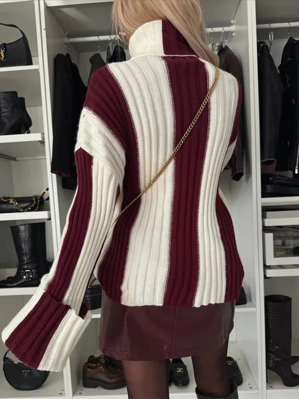 Harbor Stripe Turtleneck Sweater