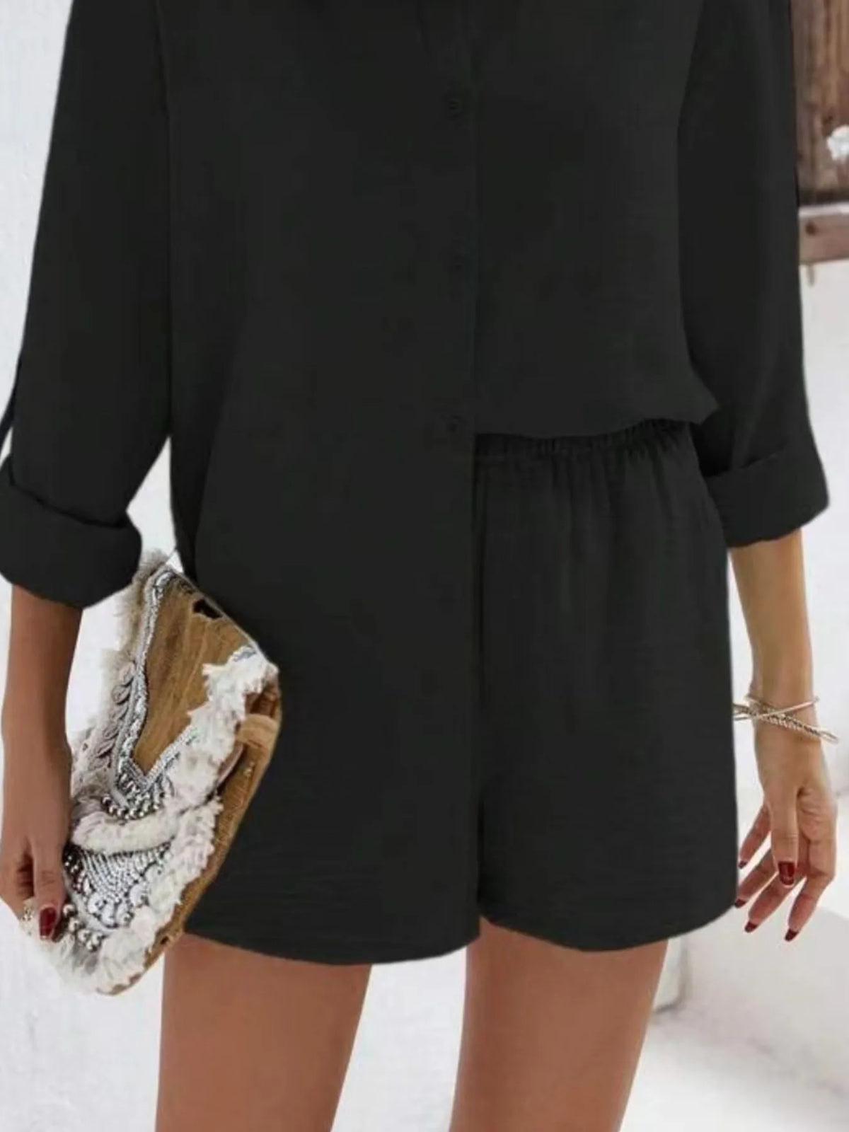 Loft Living Button Down Shirt & Shorts Set