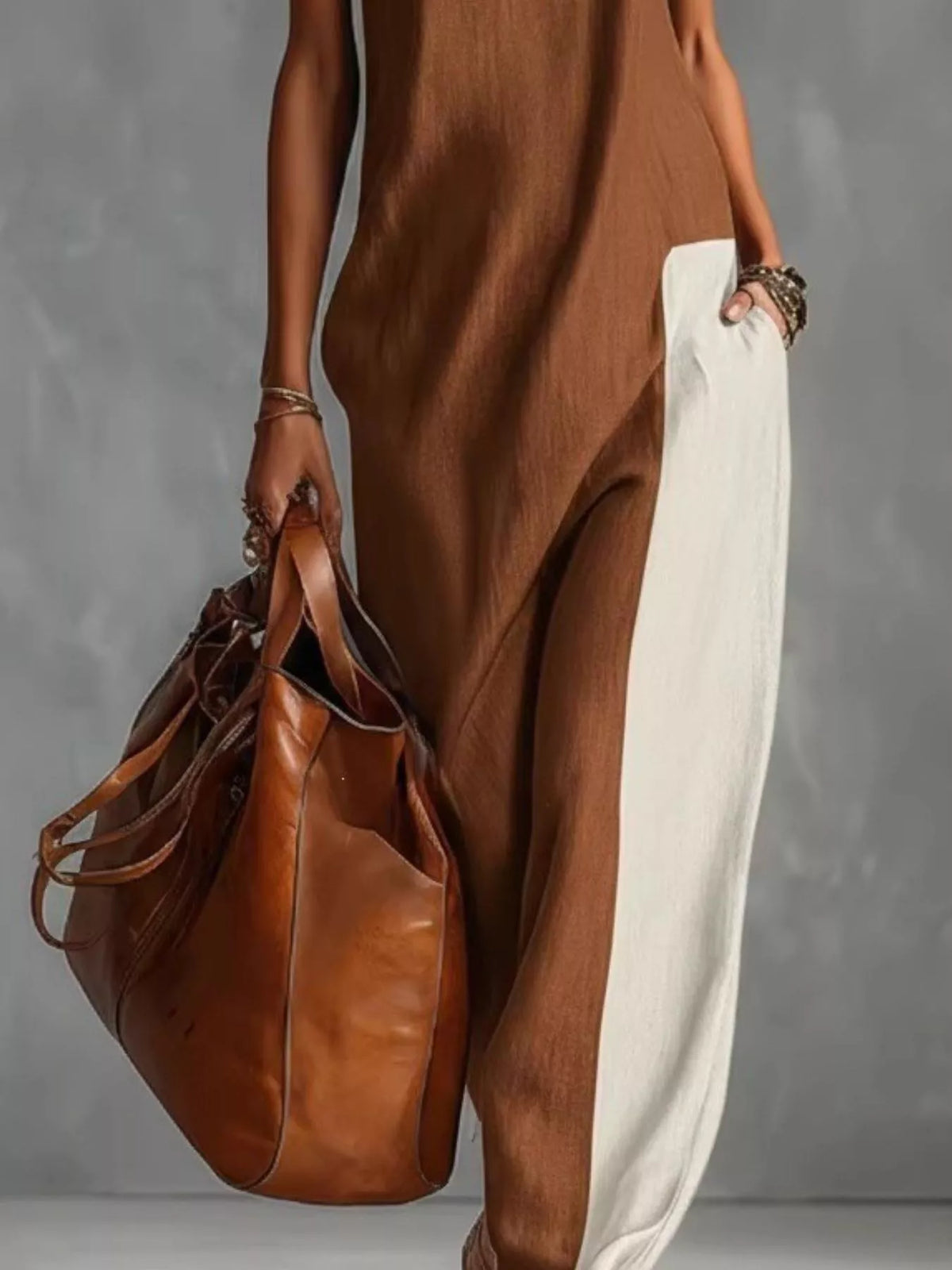 Bold Muse Color Block Sleeveless Maxi Dress Plus Size