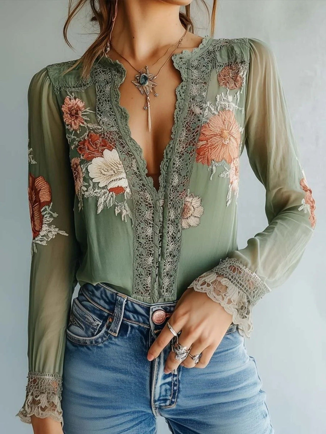 Meadow Whisper Lace Blouse