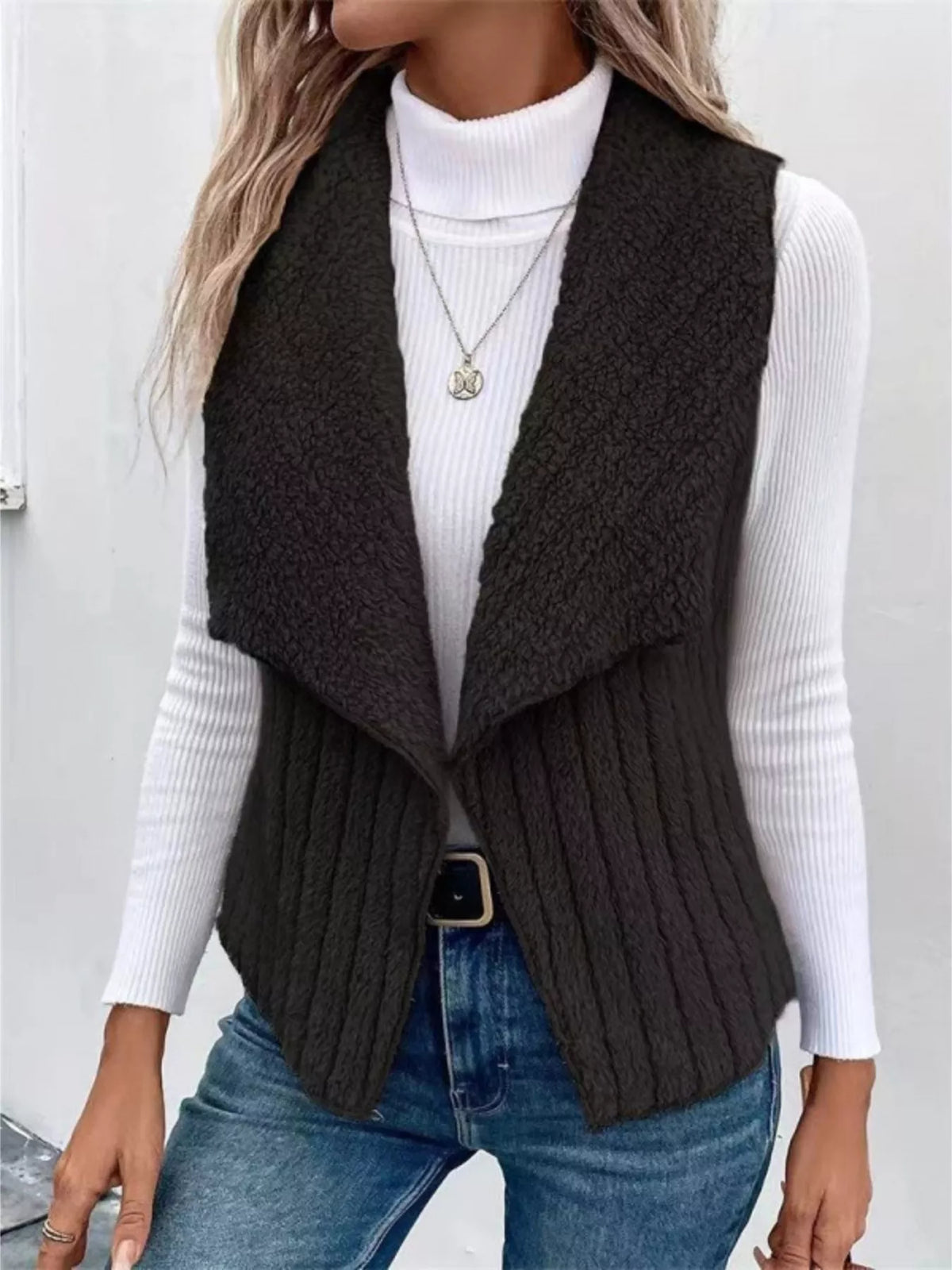 Fireside Drape Fleece Vest Coat