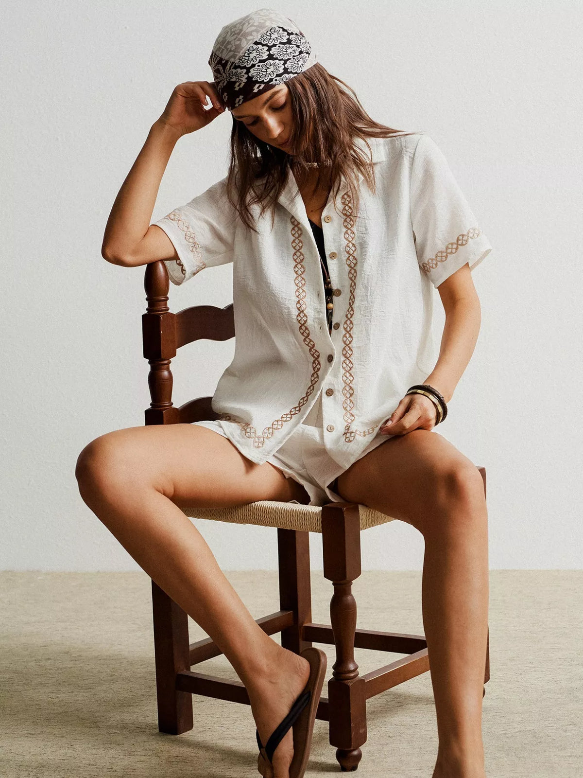 Boho Muse Short Sleeve Shirt & Shorts Set