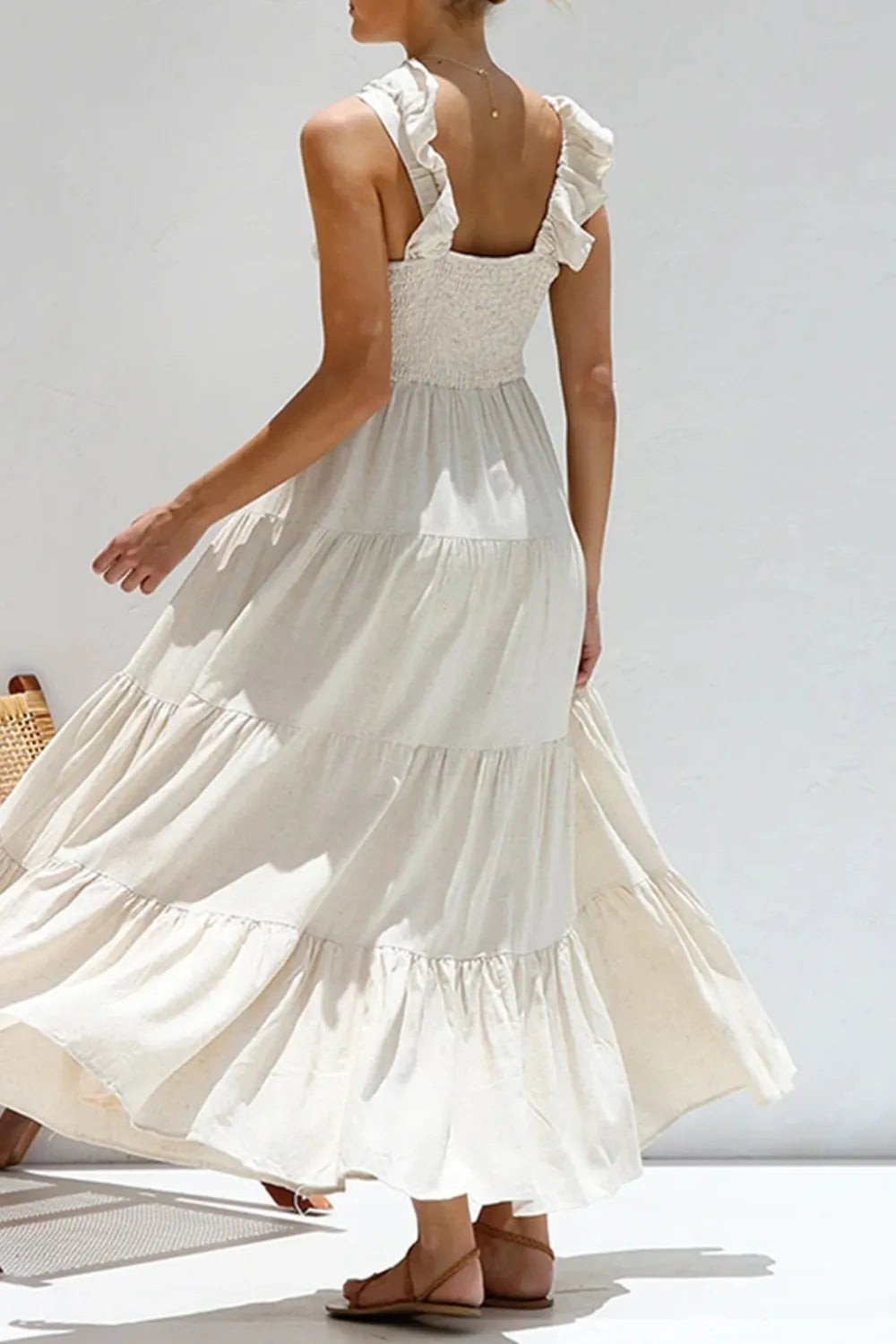 Willow Ruffle V-Neck Tiered Dress