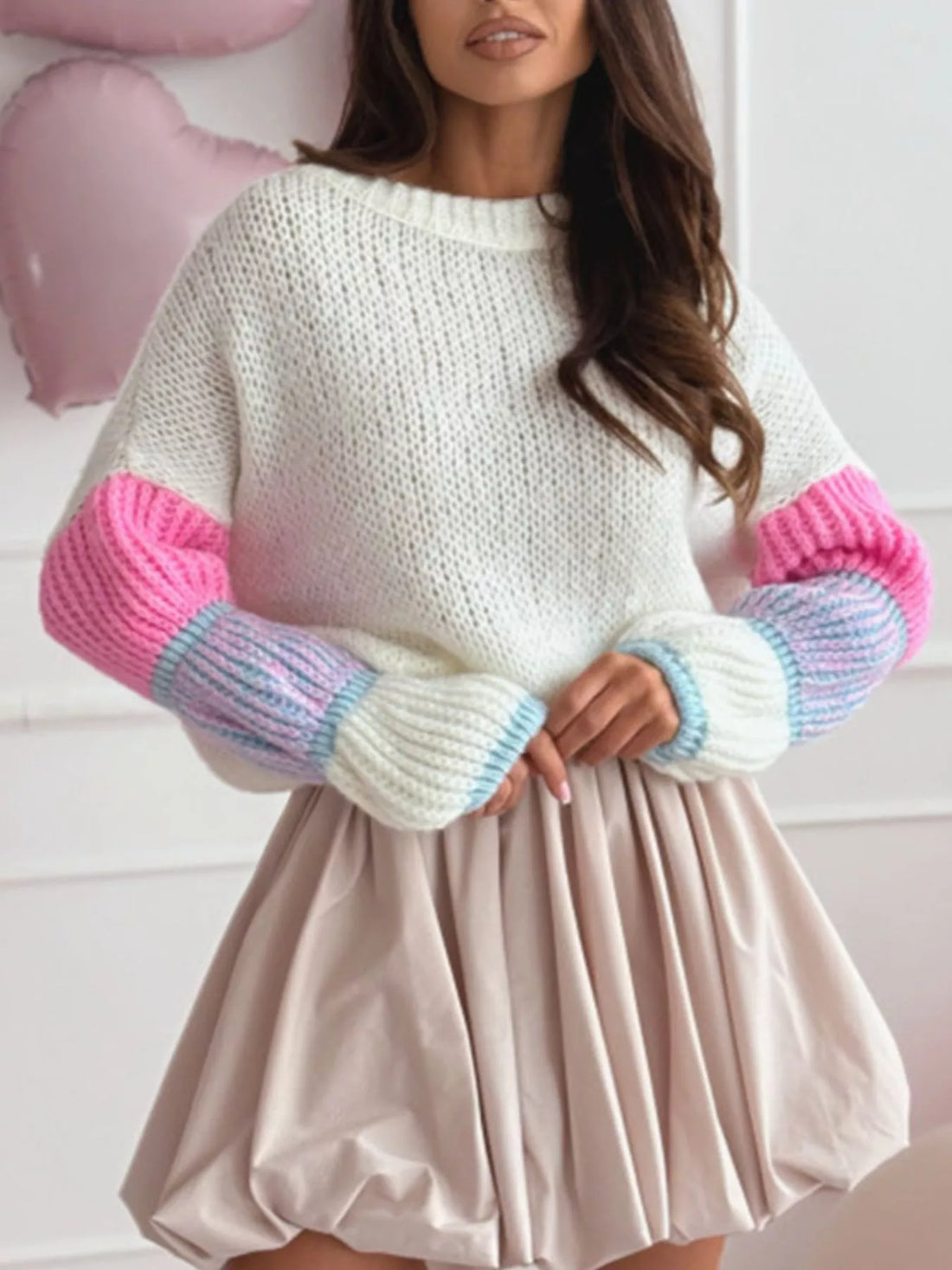 City Contrast Color Block Sweater