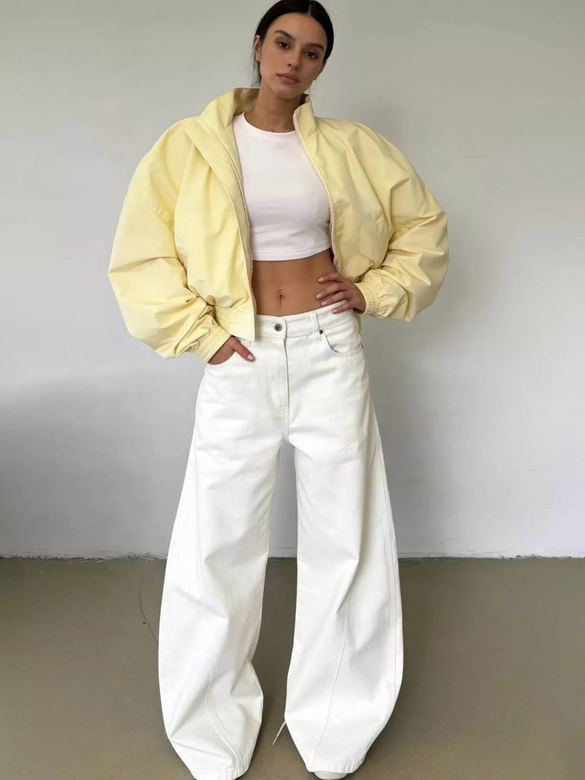 Neon Bloc Oversized Bomber Jacket