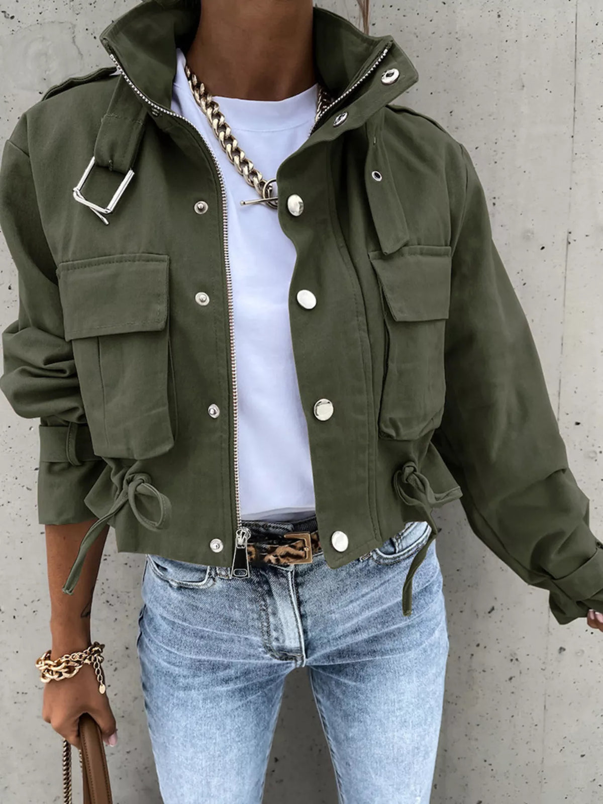 City Siren Snap Down Cropped Jacket