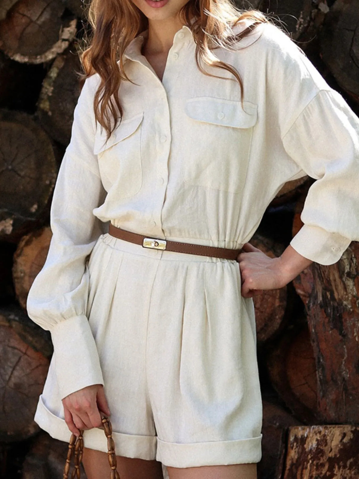 Harbor Ease Button-Front Romper