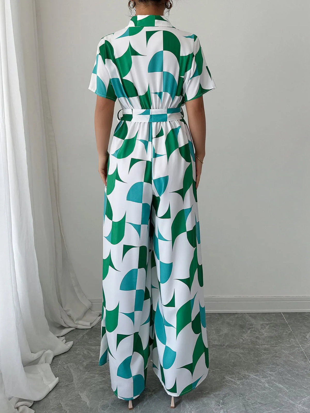 Modern Muse Print Wide Leg Jumpsuit