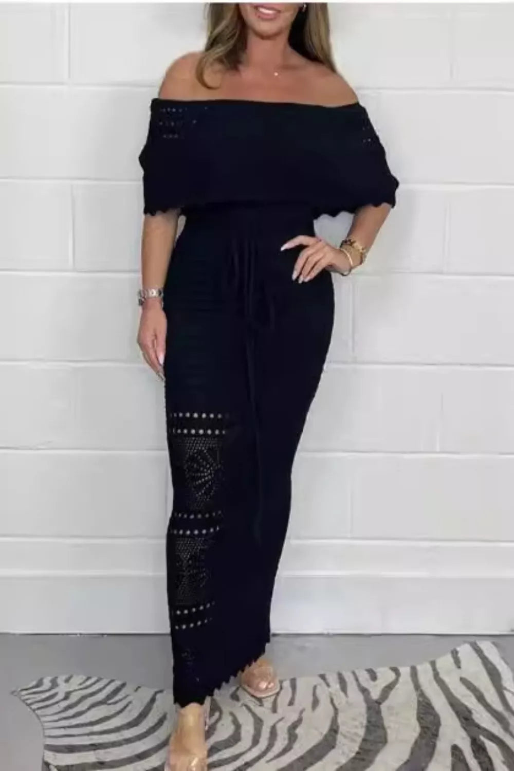 Solstice Crochet Off-Shoulder Maxi Dress