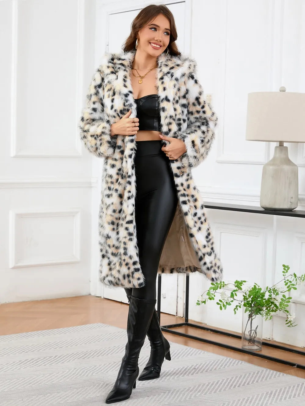Arctic Safari Faux Fur Hoodie Coat
