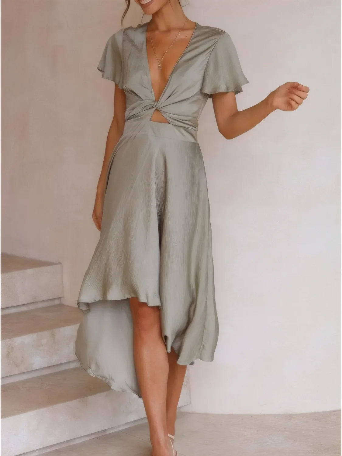 Chelsea Muse Flowy Flutter Sleeve Dress