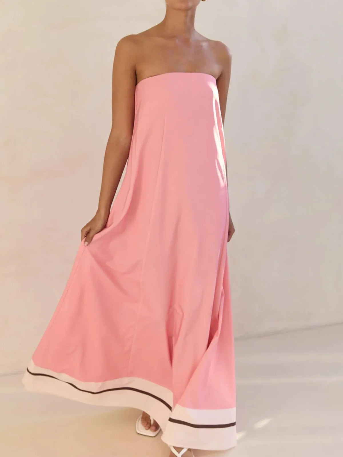Sunset Flow Printed Tube Maxi Dress