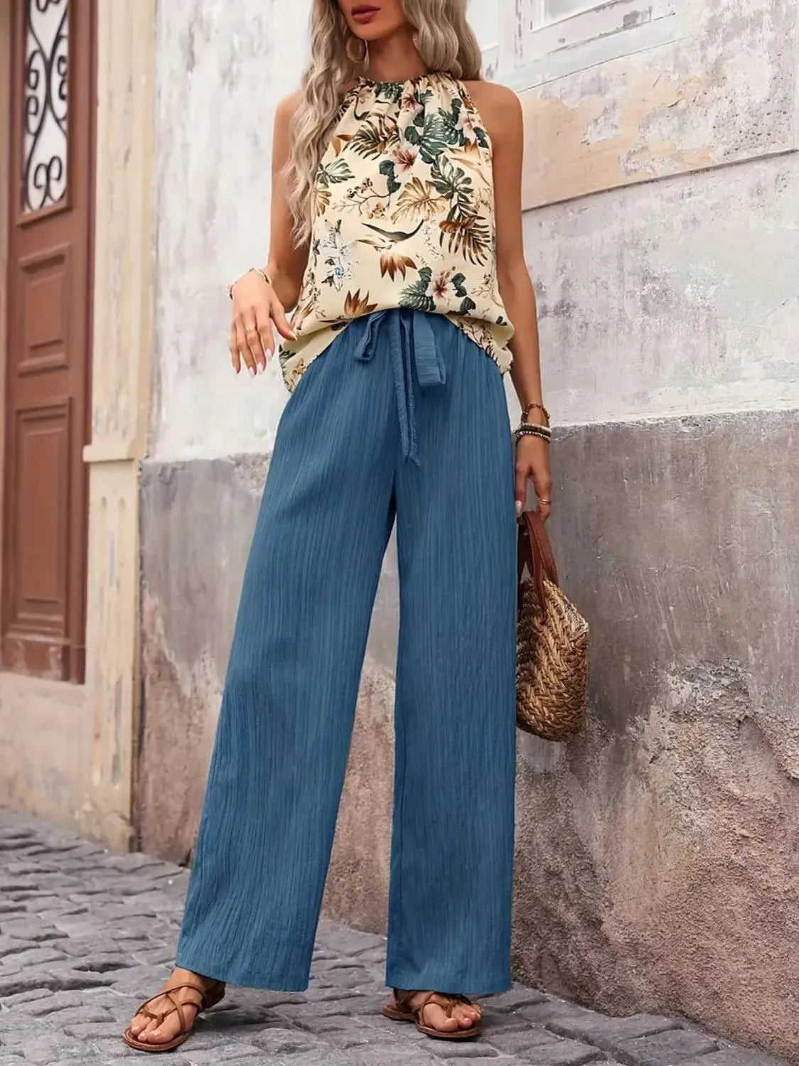 Sunset Flow Tank & Wide-Leg Pants Set