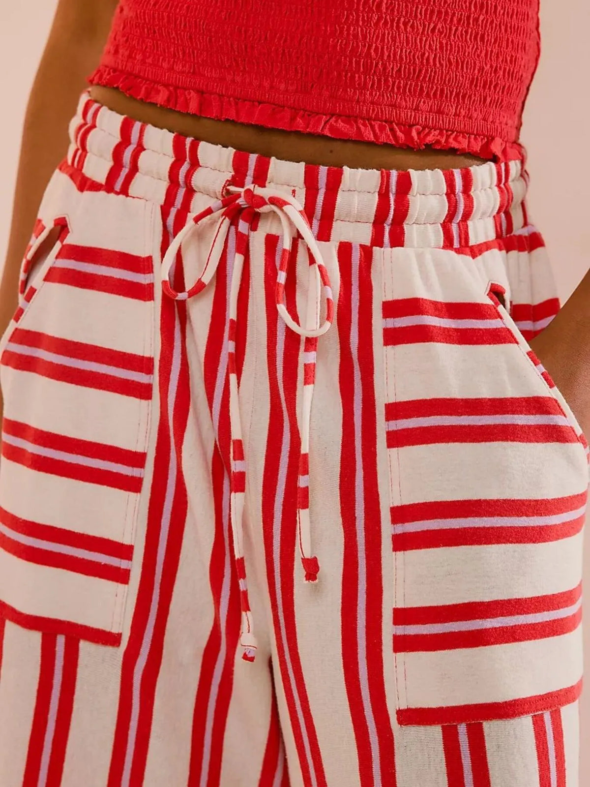 Coastal Drift Striped Wide-Leg Pants