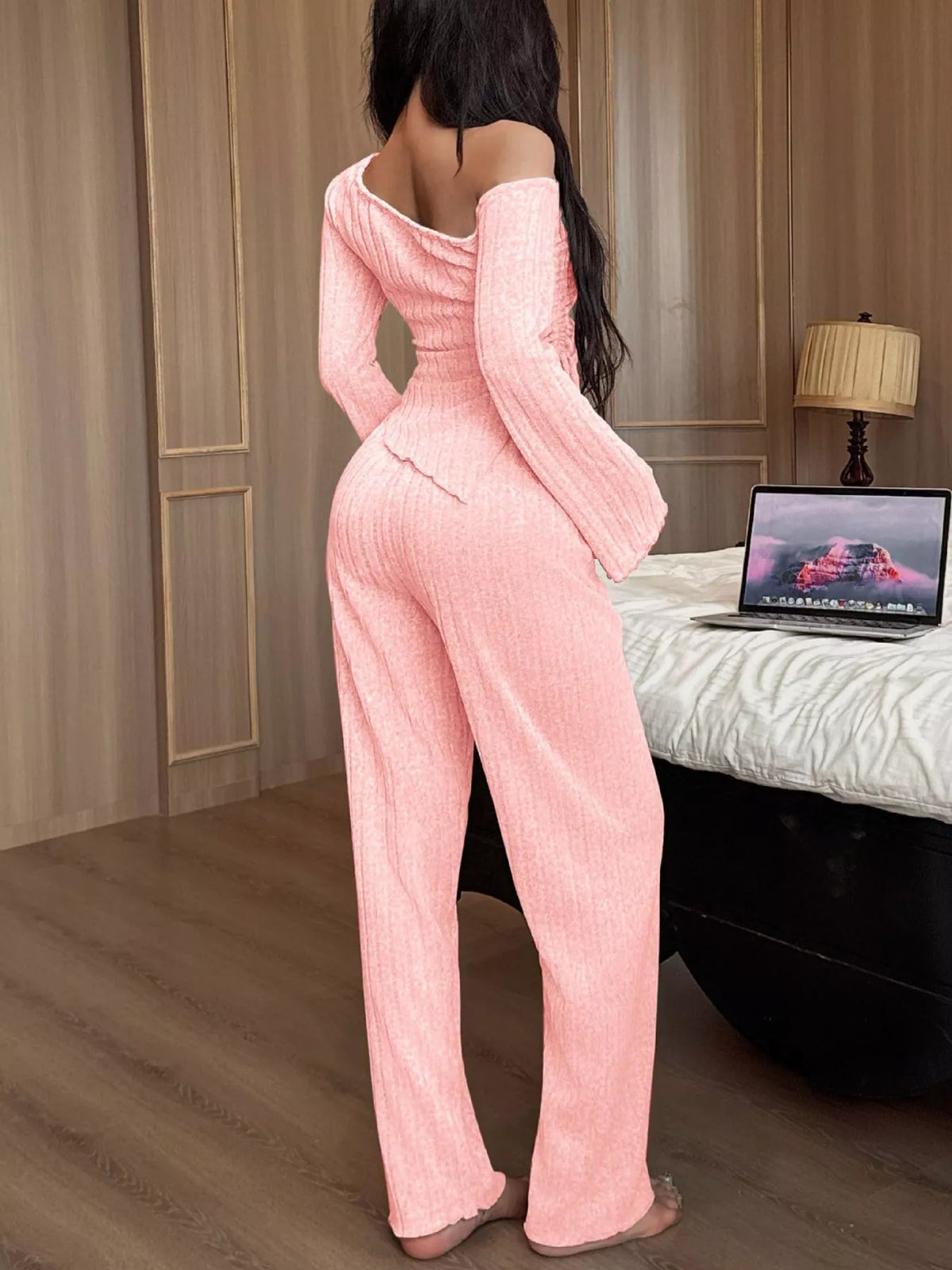 Loft Living Ribbed Knit Top & Pants Set