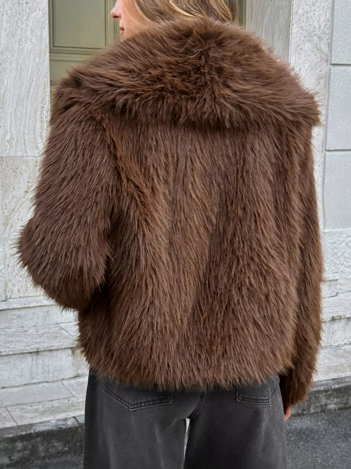Manhattan Nights Faux Fur Cropped Jacket