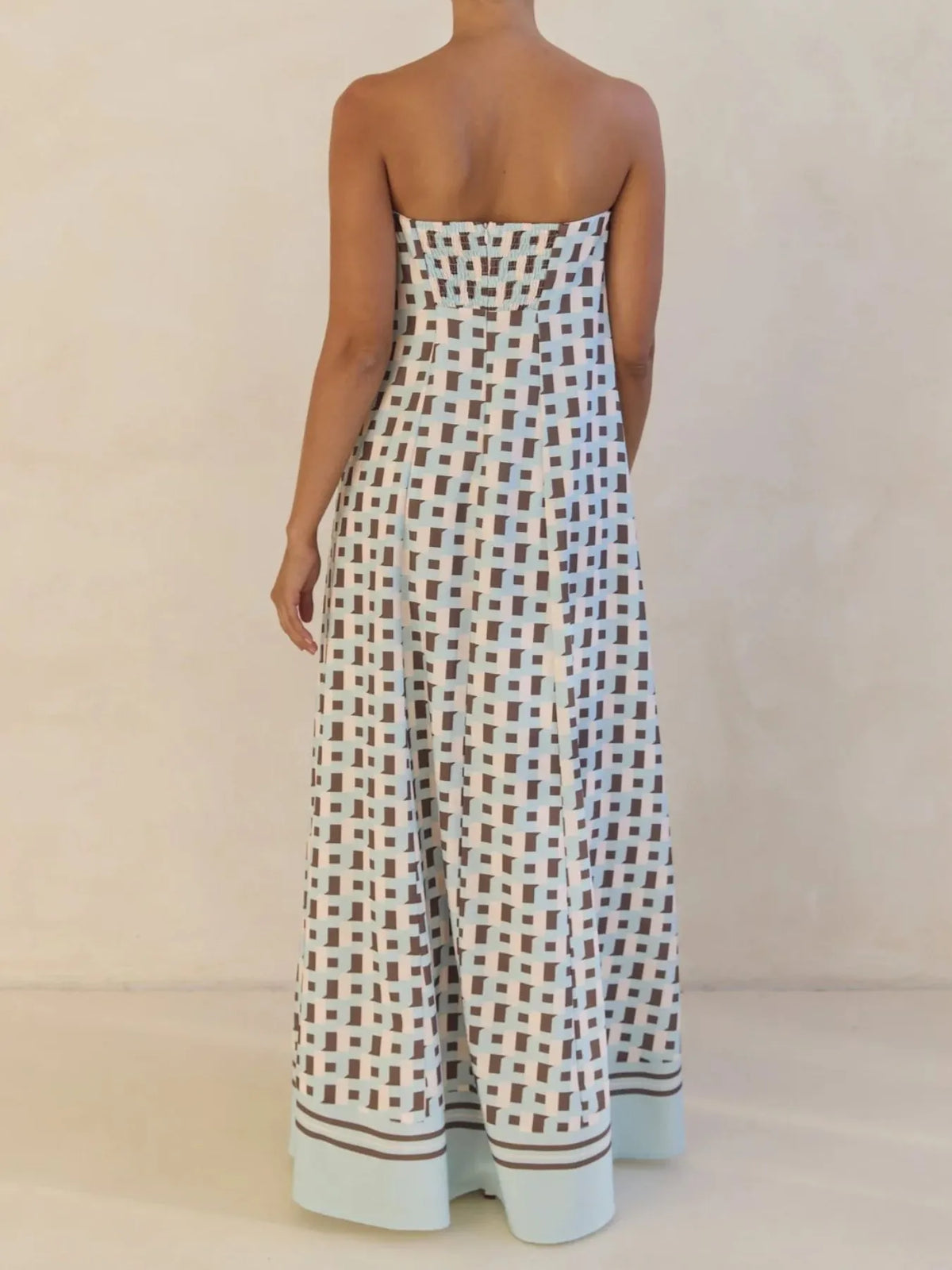 Sunset Flow Printed Tube Maxi Dress
