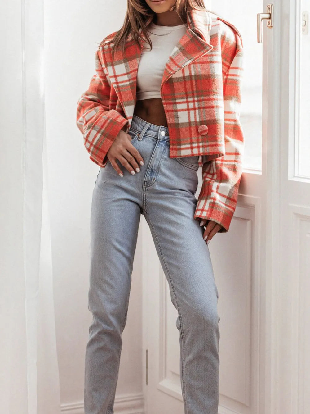 Foundry Glow Plaid Cropped Jacket