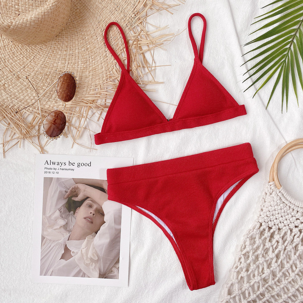 Sunset Pulse Spaghetti Strap Bikini Set