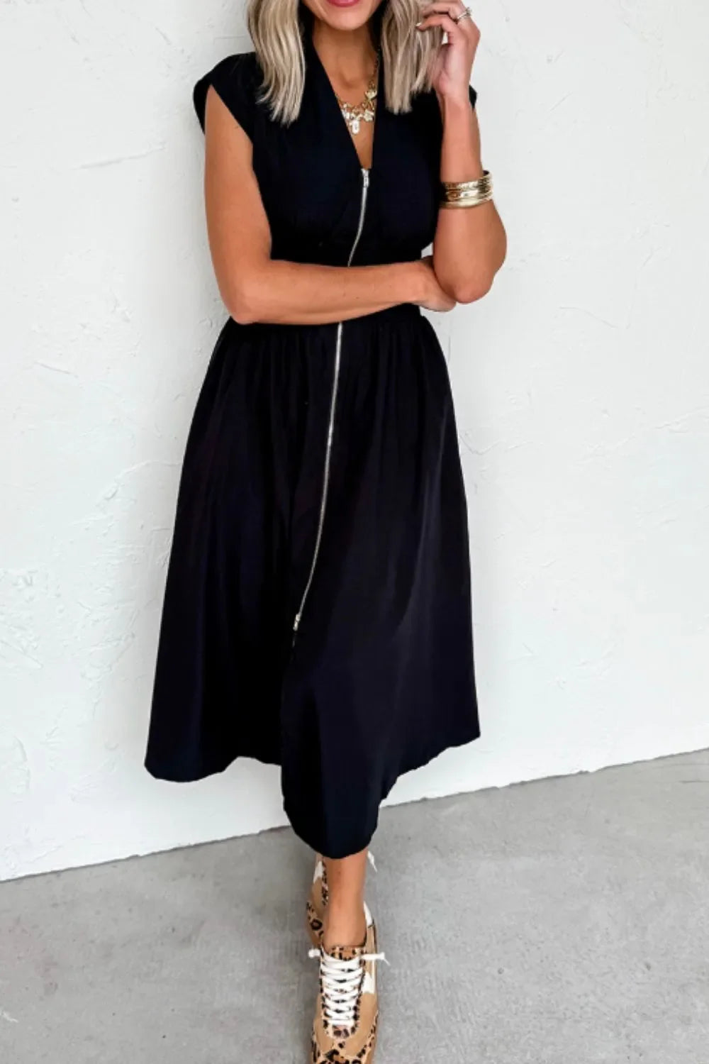 Urban Edge Sleeveless Maxi Dress