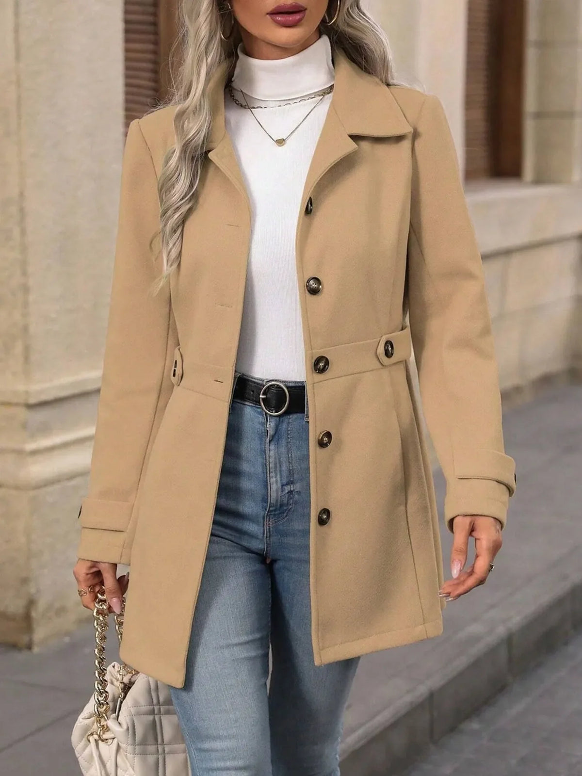 Refined Edge Button Up Long Sleeve Coat