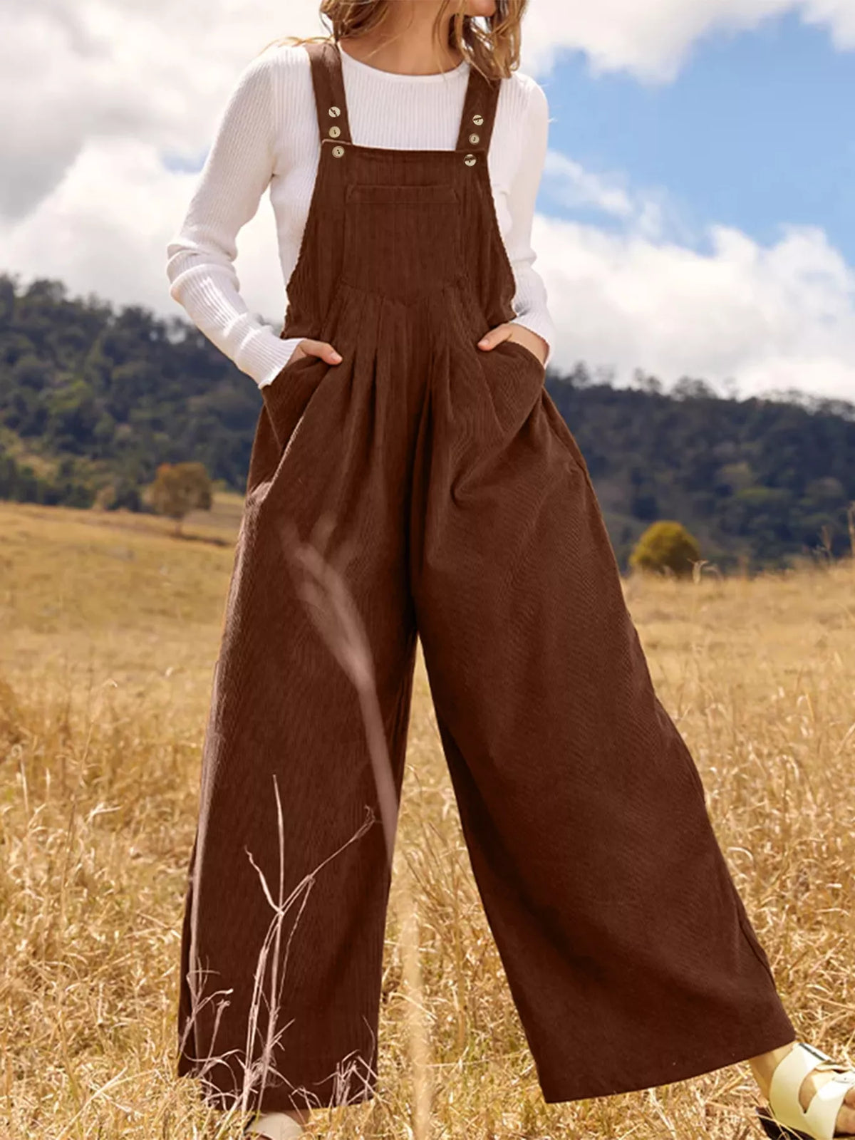 Effortless Muse Ruched Wide-Leg Jumpsuit