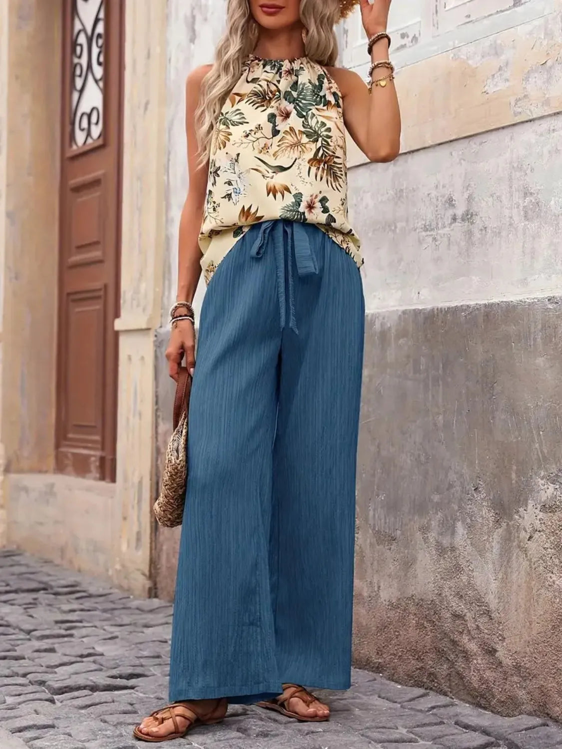 Sunset Flow Tank & Wide-Leg Pants Set