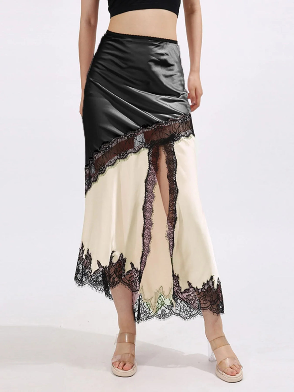 Midnight Muse Lace Trim Skirt