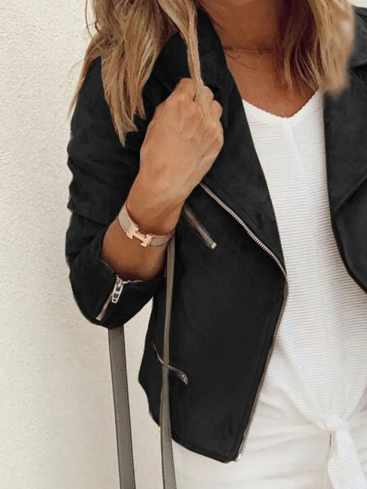 Effortless Edge Zip Up Long Sleeve Jacket