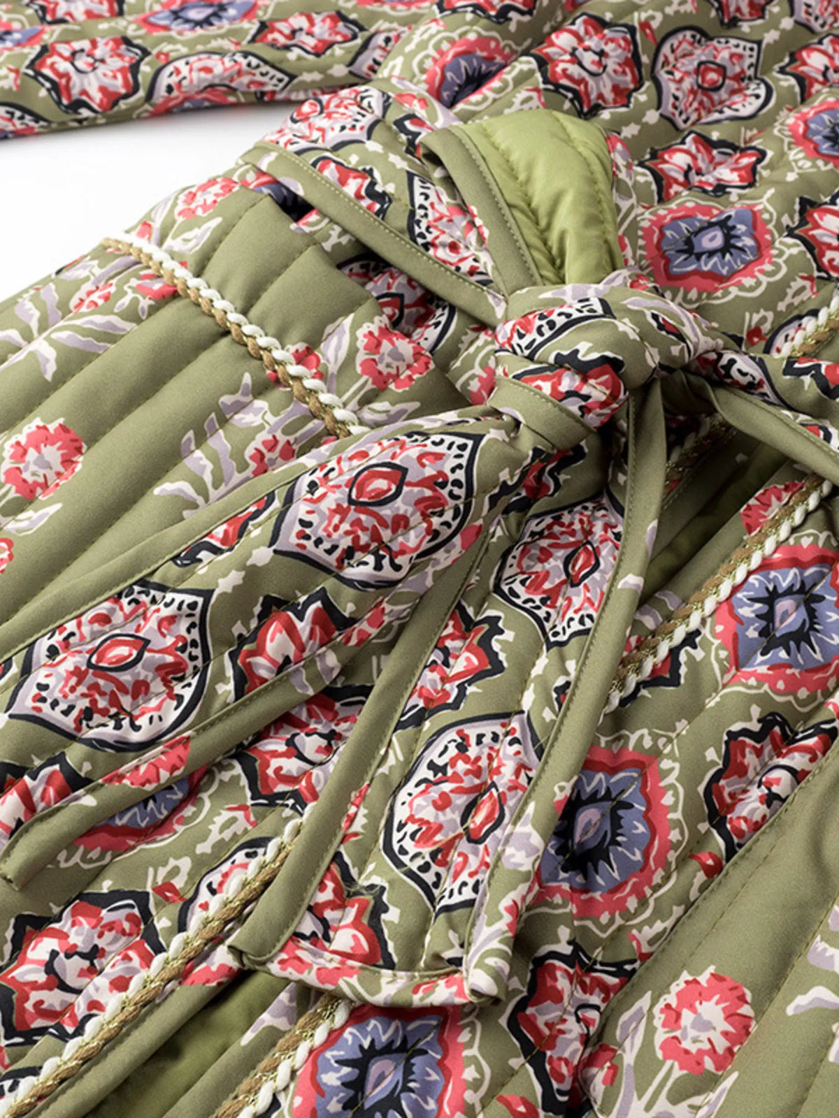 Cobblestone Muse Belted Floral Coat