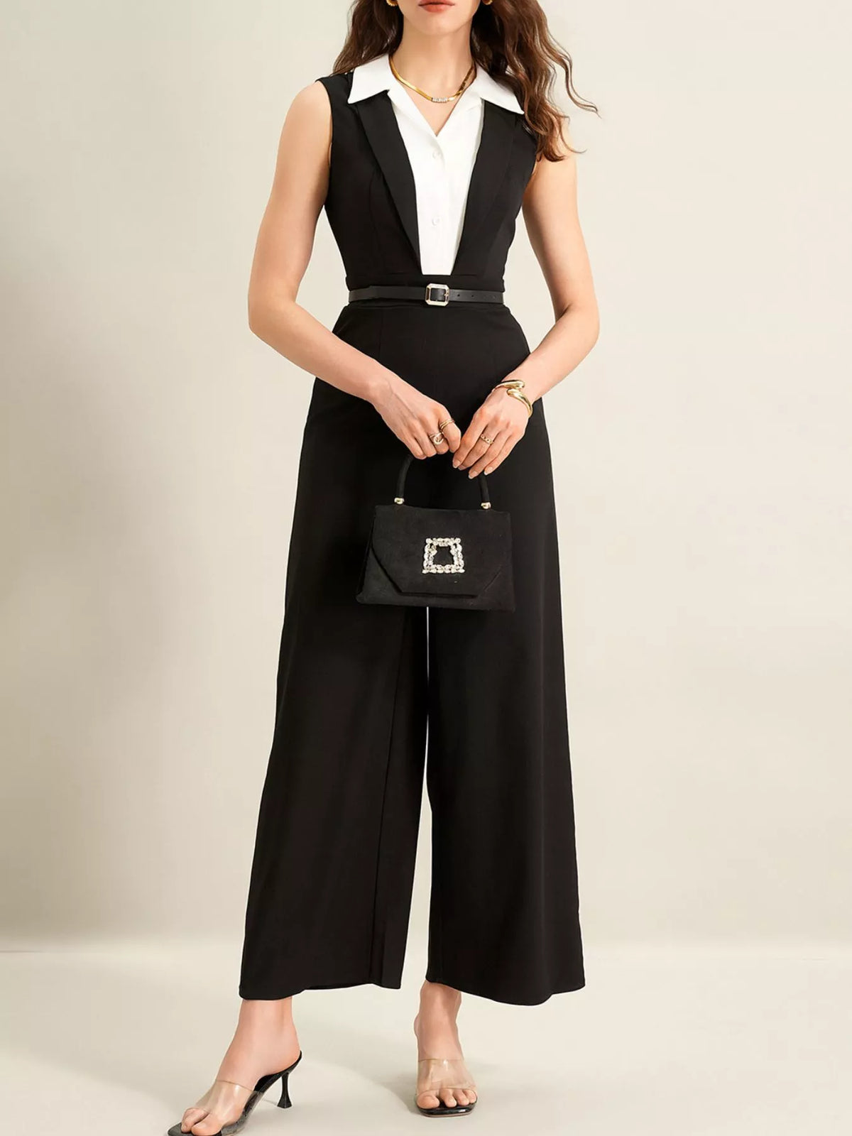 City Ease Sleeveless Wide-Leg Jumpsuit