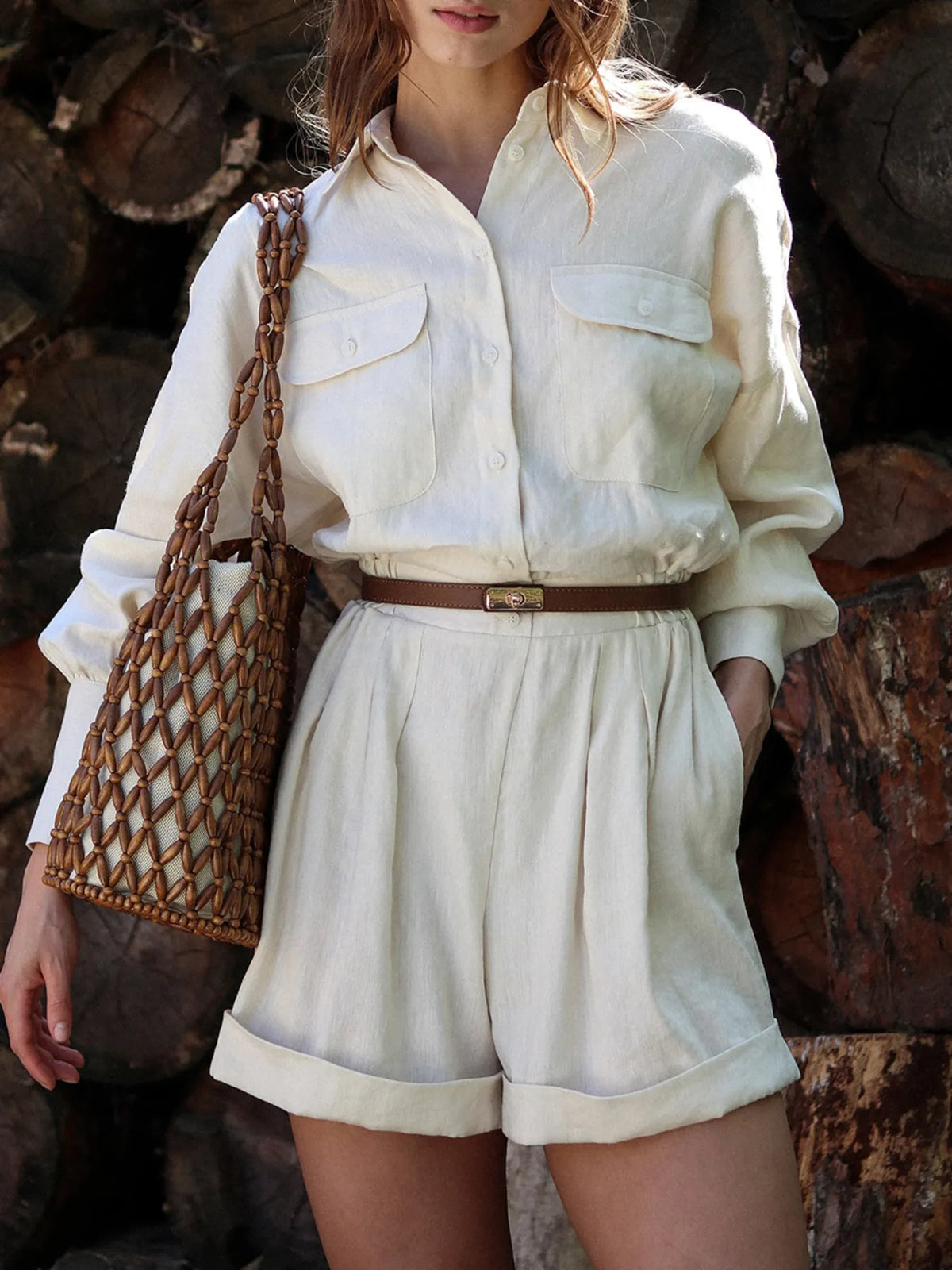 Harbor Ease Button-Front Romper